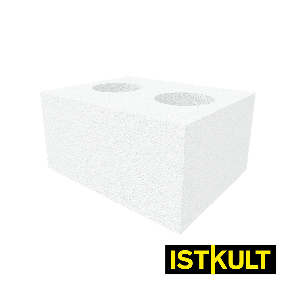 Газобетонный O-блок ISTKULT отверстия диаметром 160 мм 500х375х250 мм